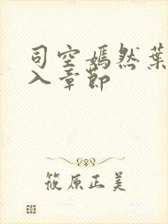 司空嫣然叶凡进入章节