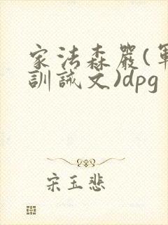 家法森严(军人训诫文)dpg