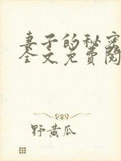 妻子的秘密小说全文免费阅读