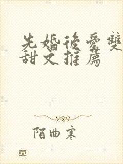 先婚后爱双男主甜文推荐