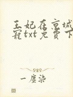 王妃在京城当团宠txt免费下载