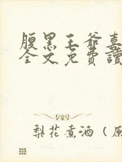 腹黑王爷喜当爹全文免费读封面