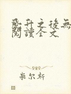 飞升之后无删减阅读全文封面