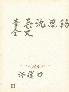 李兵沈思的阅读全文