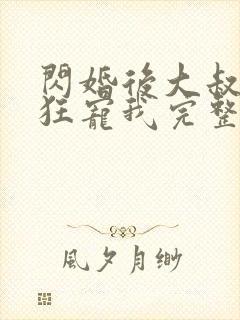 闪婚后大叔每天狂宠我完整版