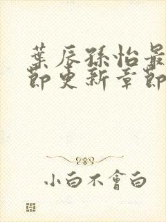 叶辰孙怡最新章节更新章节列表