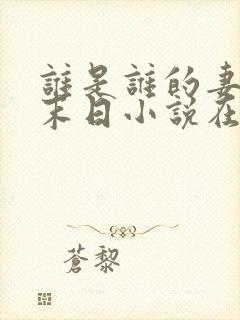 谁是谁的妻豺狼末日小说在线阅读