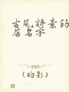 古风诗意的甜品店名字封面