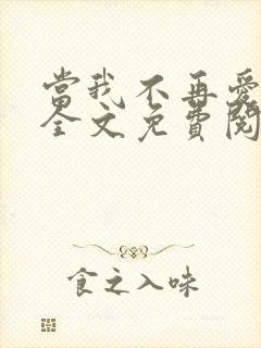 当我不再爱你时全文免费阅读