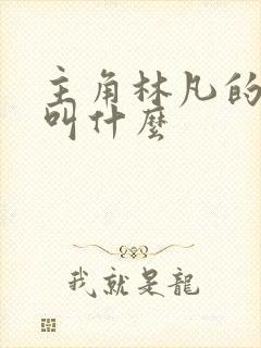 主角林凡的小说叫什么封面