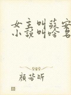 女主叫苏安然的小说叫啥名