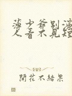 薄少爷别演了夫人看不见短剧