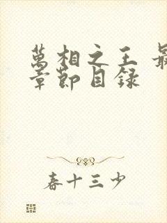 万相之王 最新章节目录