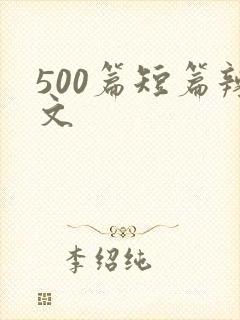 500篇短篇辣文封面