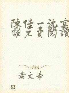 陈佳一沈宴西小说免费阅读封面