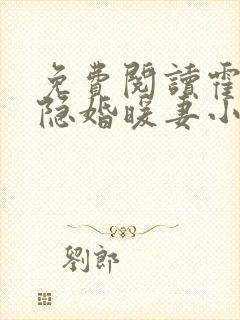 免费阅读霍爷的隐婚暖妻小说