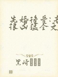 先婚后爱:老公很凶猛全文免费阅读小说