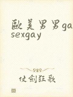 欧美男男gaysexgay