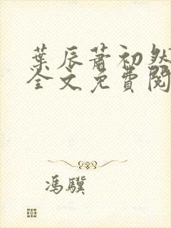 叶辰萧初然小说全文免费阅读无弹窗封面