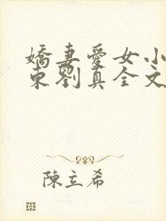 娇妻爱女小可于东刘真全文小说