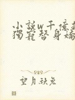 小说w千亿总裁独宠替身娇妻》封面