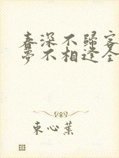 春深不归客,清梦不相逢全文免费阅读