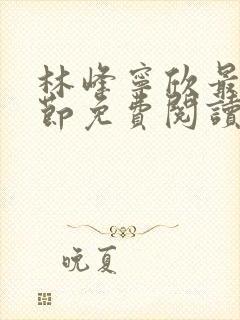 林峰宁欣最新章节免费阅读下载封面