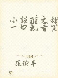 小说推文甜宠文一口气看完