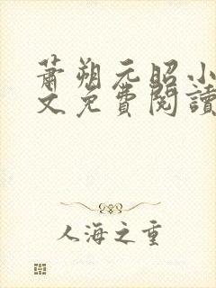 萧朔元昭小说全文免费阅读