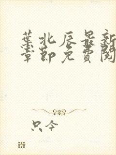 叶北辰最新更新章节免费阅读