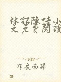 林铭陈佳小说全文免费阅读