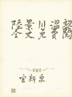 陆景川温黎小说全文免费阅读最新章节更新