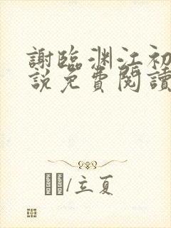 谢临渊江初月小说免费阅读最新章节