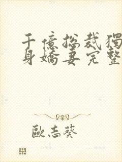 千亿总裁独宠替身娇妻完整版免费