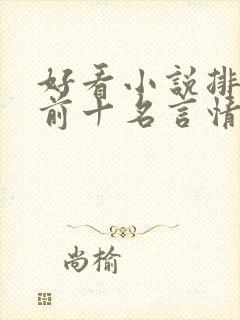 好看小说排行榜前十名言情小说封面