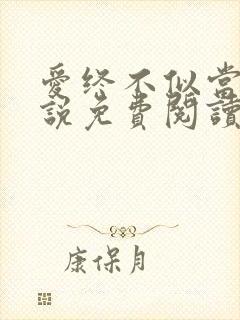 爱终不似当初小说免费阅读封面