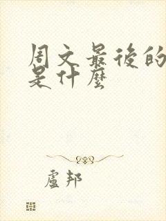 周文最后的结局是什么
