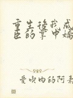 重生后我成了权臣的掌中娇在哪看