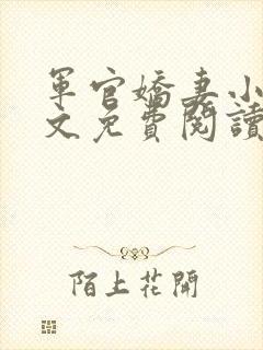 军官娇妻小说全文免费阅读