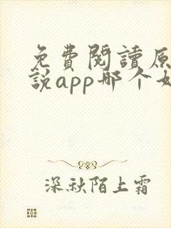 免费阅读原耽小说app哪个好?