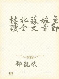 林北苏婉免费阅读全文章节