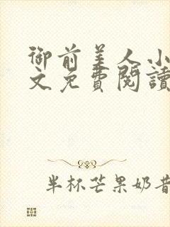 御前美人小说全文免费阅读封面