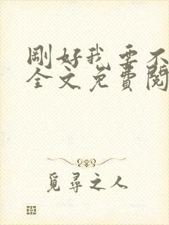 刚好我要不爱你全文免费阅读