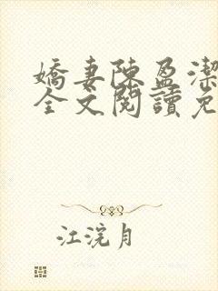 娇妻陈盈洁小说全文阅读免费阅读封面