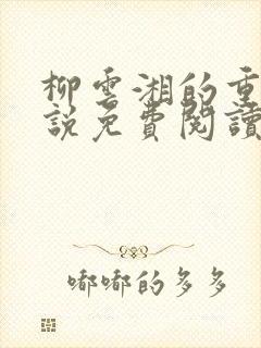 柳云湘的重生小说免费阅读