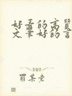 好看的高质量的文笔好的言情