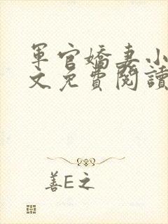 军官娇妻小说全文免费阅读