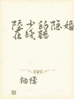 陆少的隐婚罪妻在线听封面