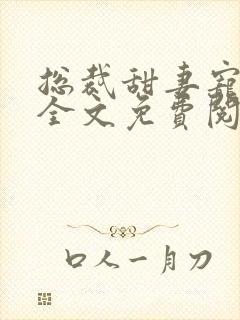 总裁甜妻宠上瘾全文免费阅读封面