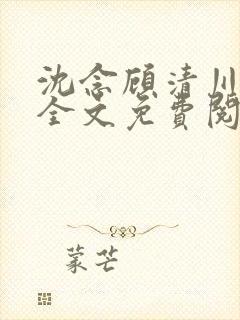 沈念顾清川小说全文免费阅读最新章